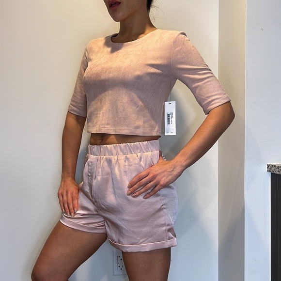 Bishop + Young Suede Blush Crop - Picture 2 of 4